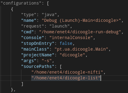 launch.json with sourcePaths