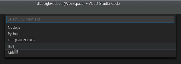 Choose Java as the base configuration