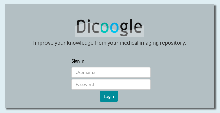 The login page of the web app.