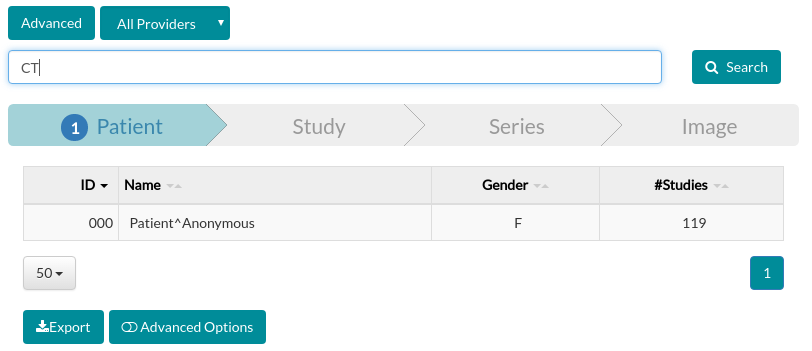 The search interface, followed by results.